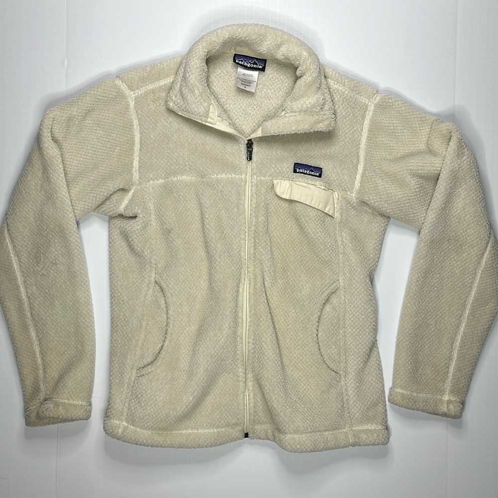 Patagonia Full Zip Sweater Cream Size Small Polartec